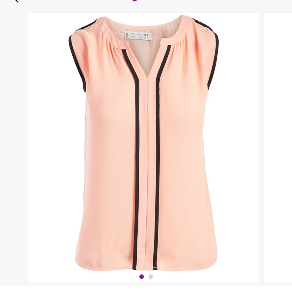 Jon and Anna Peach Mandarin Collar Sleeveless Top
